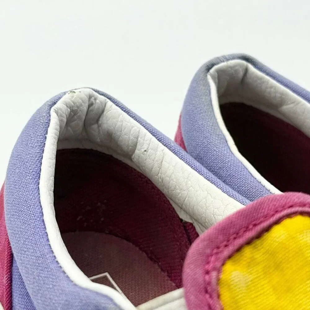 Vans Slip-On Checkerboard Multi Color Yellow Purple Pink Skate Sneakers - US Big
